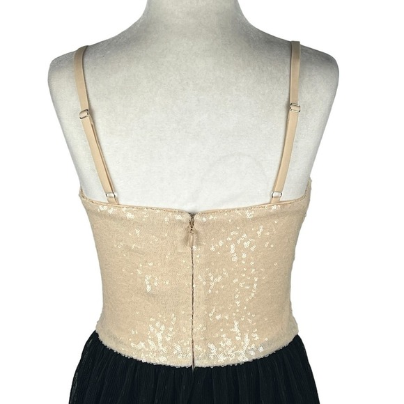 DRESS THE POPULATION KADY SEQUIN TIERED TULLE DRESS IN CREAM MULTI NWT SIZE XS - Picture 9 of 16